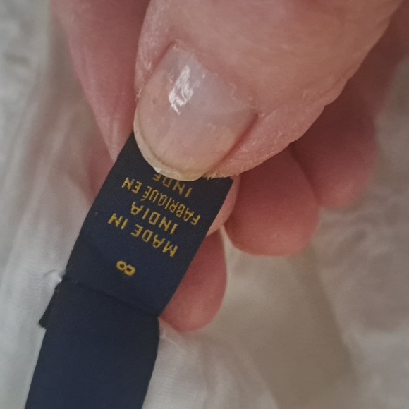 Polo Ralph Lauren White Cotton Eyelet Maxi Dress with ruffled neckline sz8 EUC - Picture 11 of 12